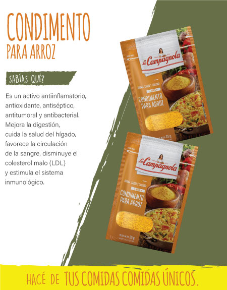 Tabla nutricional - Condimento para arroz La Campagnola