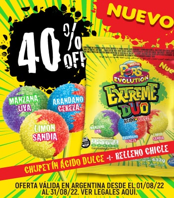 40% Off Chupetín Mister Pops Evolution Extreme Agosto 2022